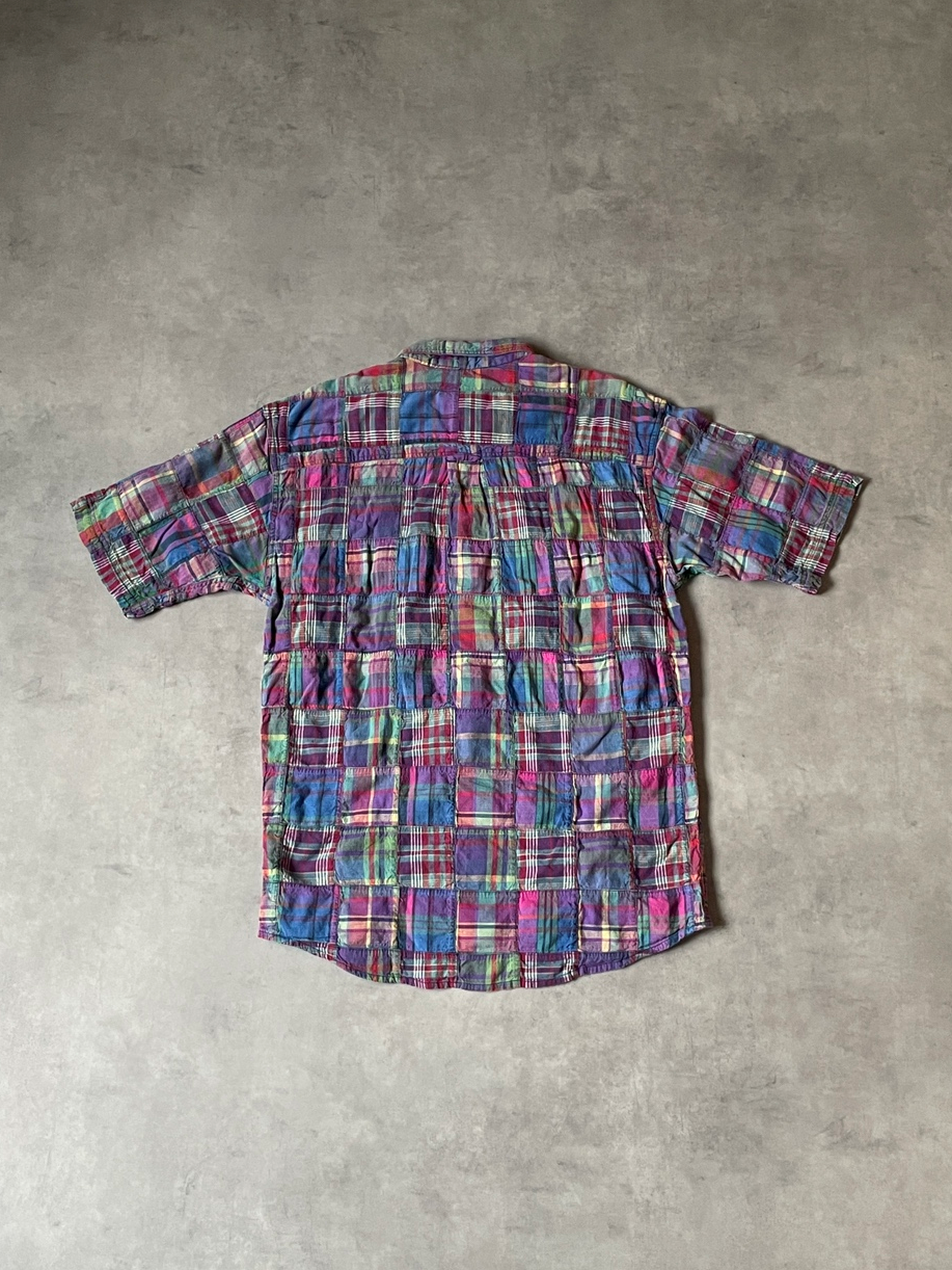 90's「EDDIE BAUER」superior madras パッチワークシャツ