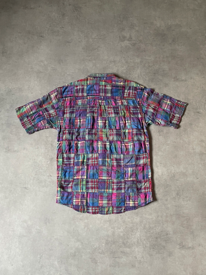 90's「EDDIE BAUER」superior madras パッチワークシャツ