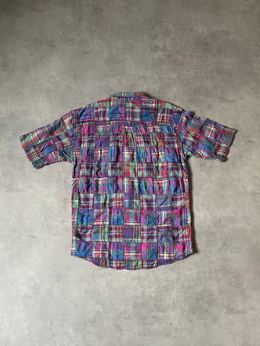 90's「EDDIE BAUER」superior madras パッチワークシャツ
