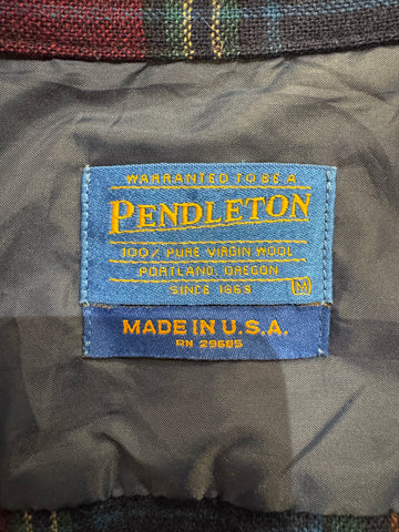 00's PENDLETON「open collar」USA製　ウールチェックシャツ