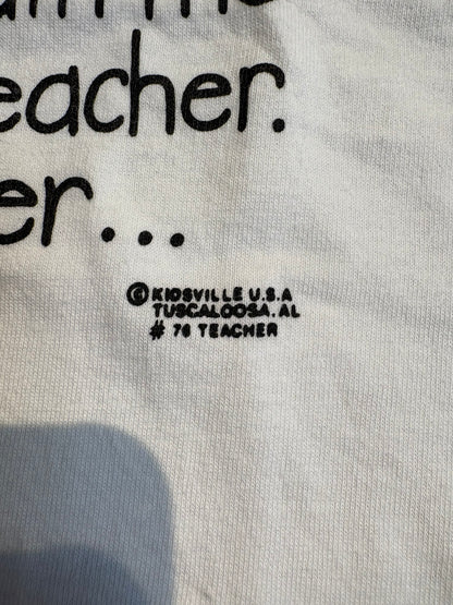 90's「I AM THE TEACHER」USA製 ホワイトTシャツ