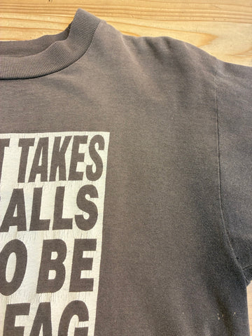 90's OLD GHOSTS「IT TAKES BALLS TO BE YOURSELF」グラフィックTシャツ