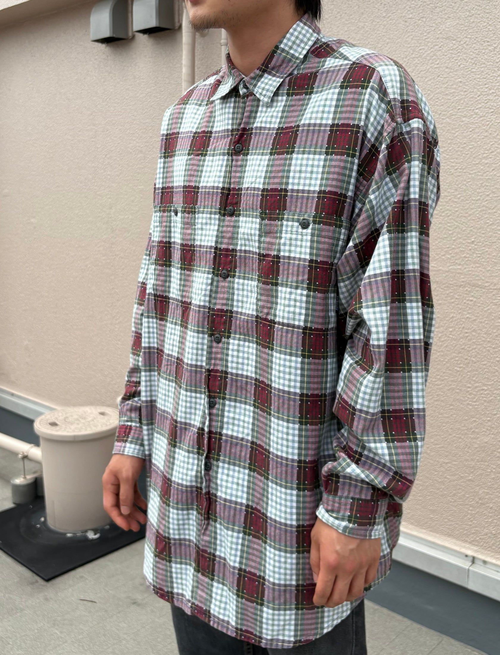 90's PATAGONIA「Organic Pima Cotton Check Shirt」雪なしタグ 長袖シャツ
