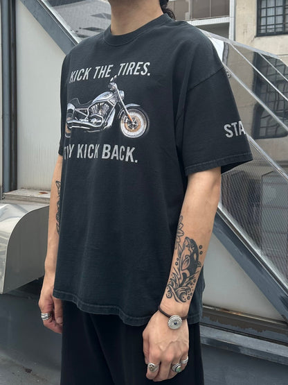 00's HARLEY-DAVIDSON 「Kick The Tires Staff Tee」ハーレーTシャツ