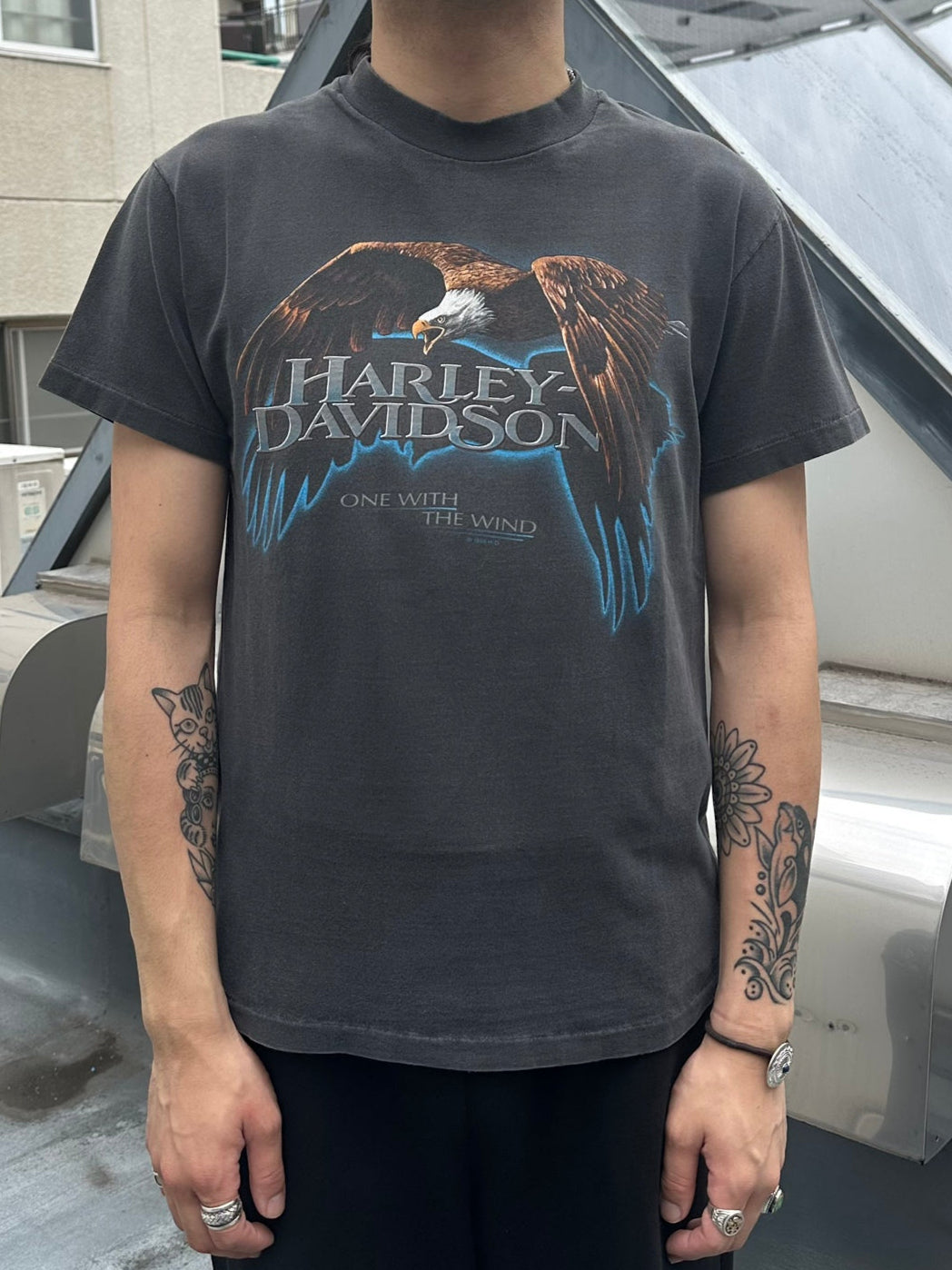 90's HARLEY-DAVIDSON 「ONE WITH THE WIND」USA製 ハーレーTシャツ