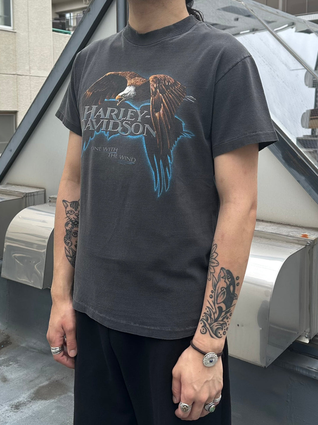 90's HARLEY-DAVIDSON 「ONE WITH THE WIND」USA製 ハーレーTシャツ