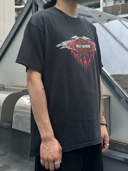 00's HARLEY-DAVIDSON 「Fire Pattern」ハーレーTシャツ
