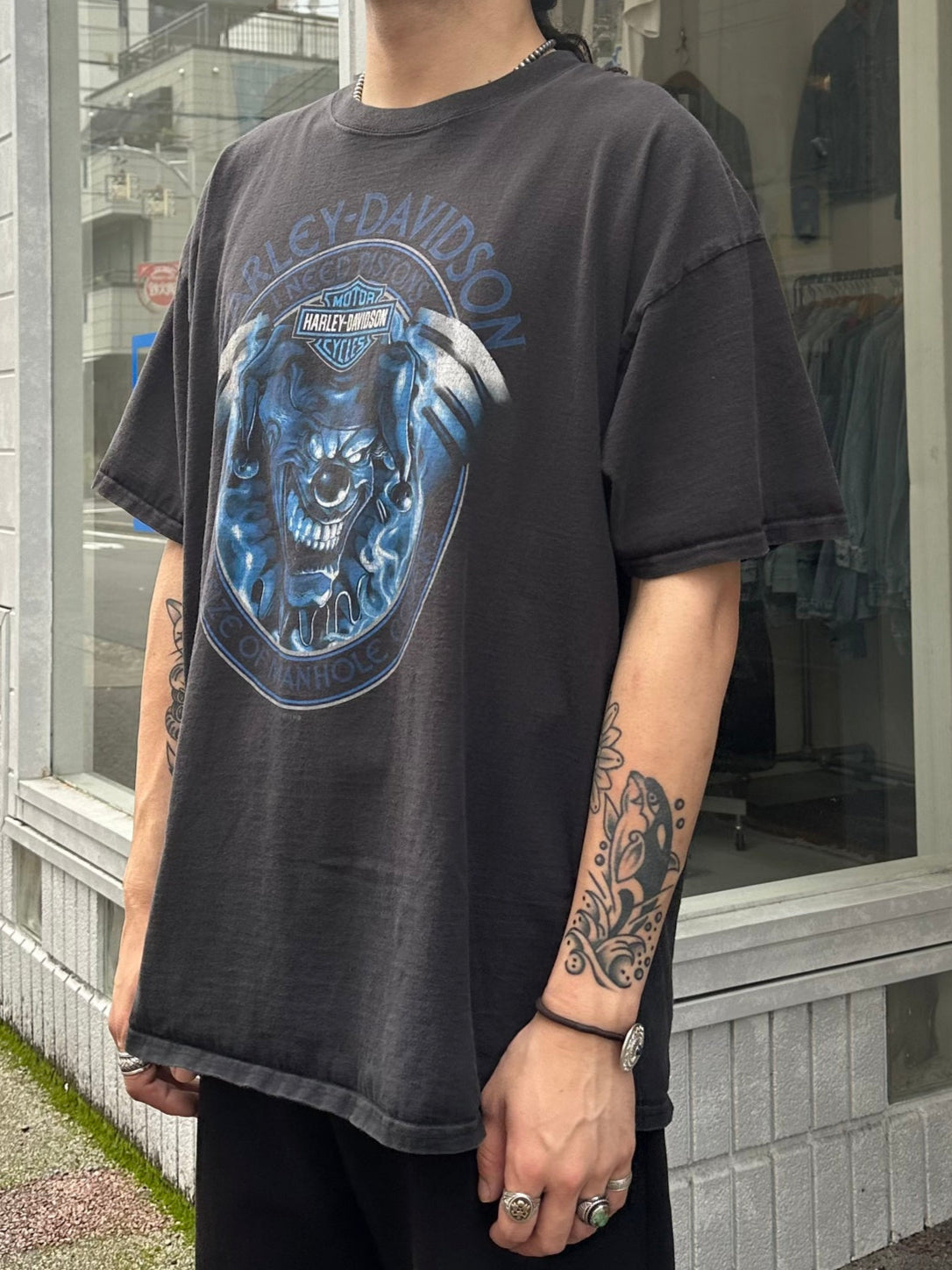 00's HARLEY-DAVIDSON「CLOWN＆ARROWHEAD」ハーレーTシャツ