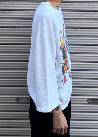 80's Disney「Mickey Minnie Donald」キャラクタースウェット