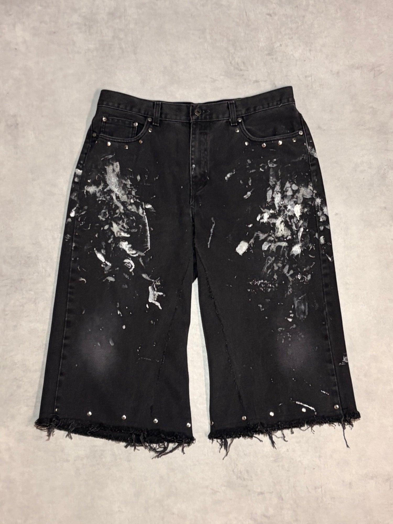 REMAKE PAINTED DENIM SHORTS