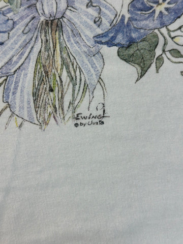 90's SWINDAL 「Count your friends as life's bouquet」ホワイトTシャツ