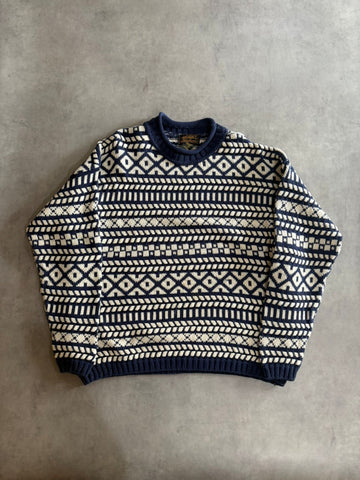 80's~90's「Eddie Bauer」総柄 コットンニット USA製