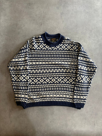 80's~90's「Eddie Bauer」総柄 コットンニット USA製