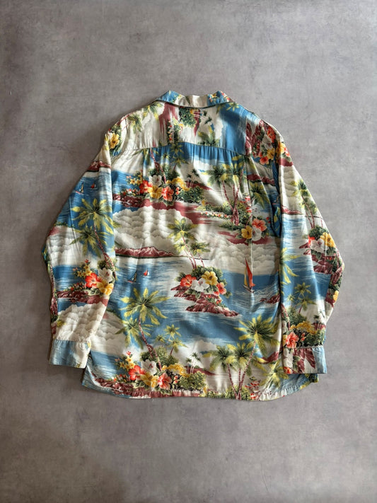 50's アロハシャツ  総柄 レーヨン