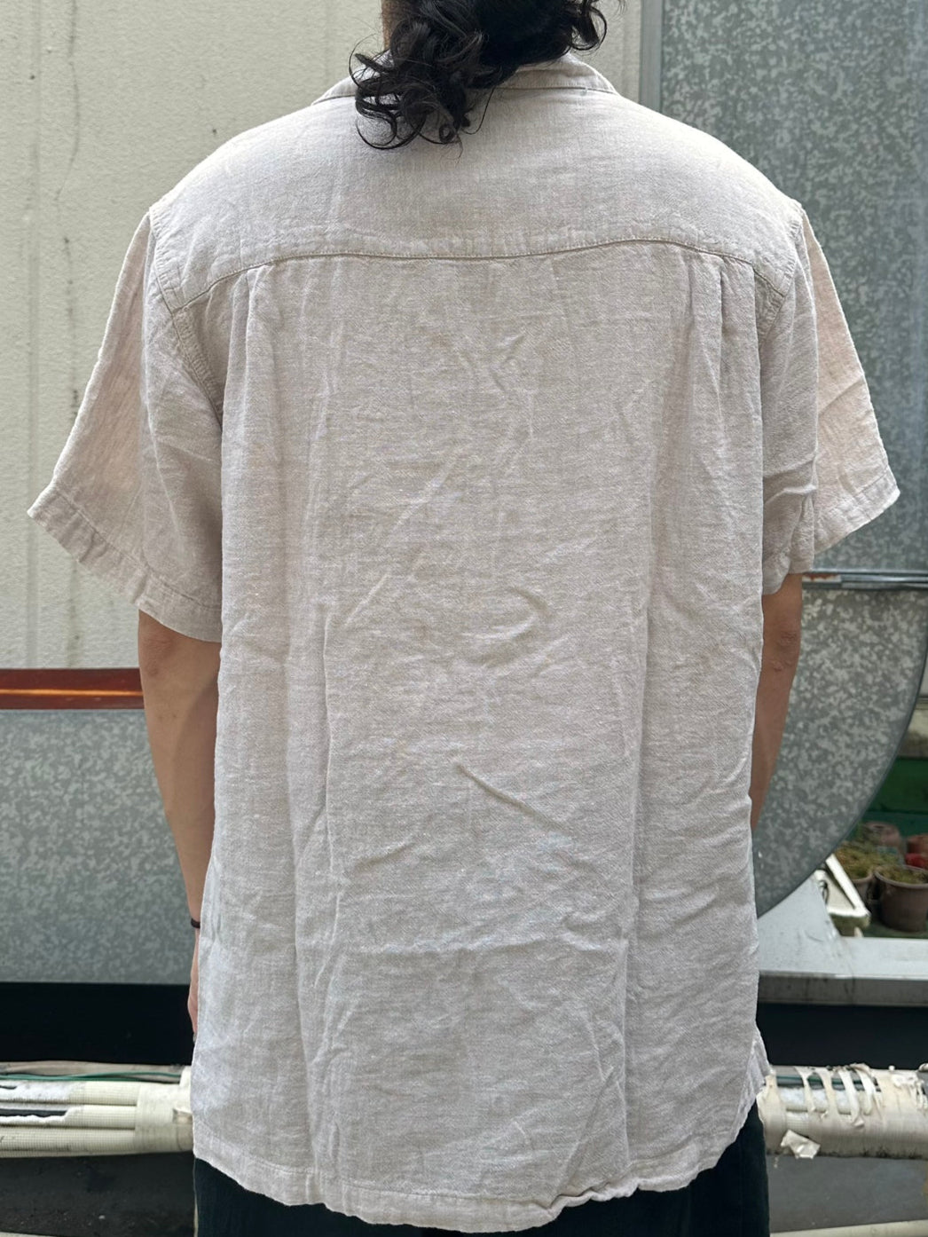 90's HAGGAR「line-design」オープンカラーシャツ