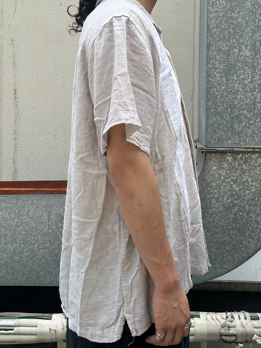 90's HAGGAR「line-design」オープンカラーシャツ
