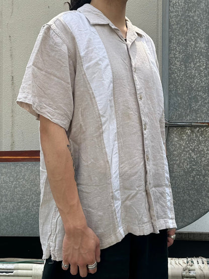 90's HAGGAR「line-design」オープンカラーシャツ