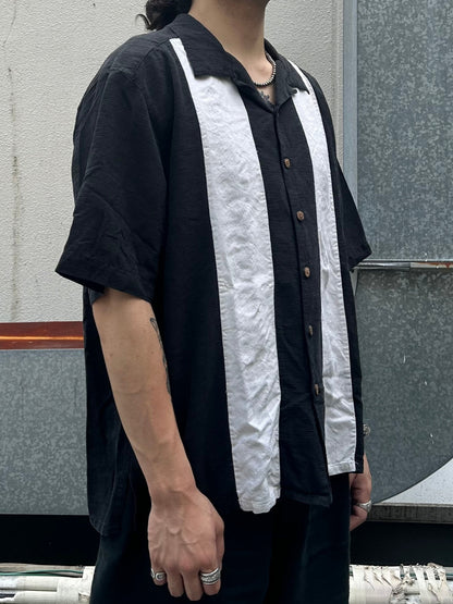 00's SADDLEBRED「line-design」オープンカラーシャツ