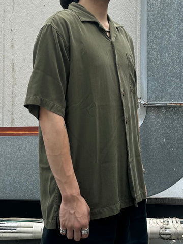 90's BACHRACH「Olive」オープンカラーシャツ