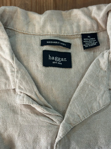 90's HAGGAR「line-design」オープンカラーシャツ