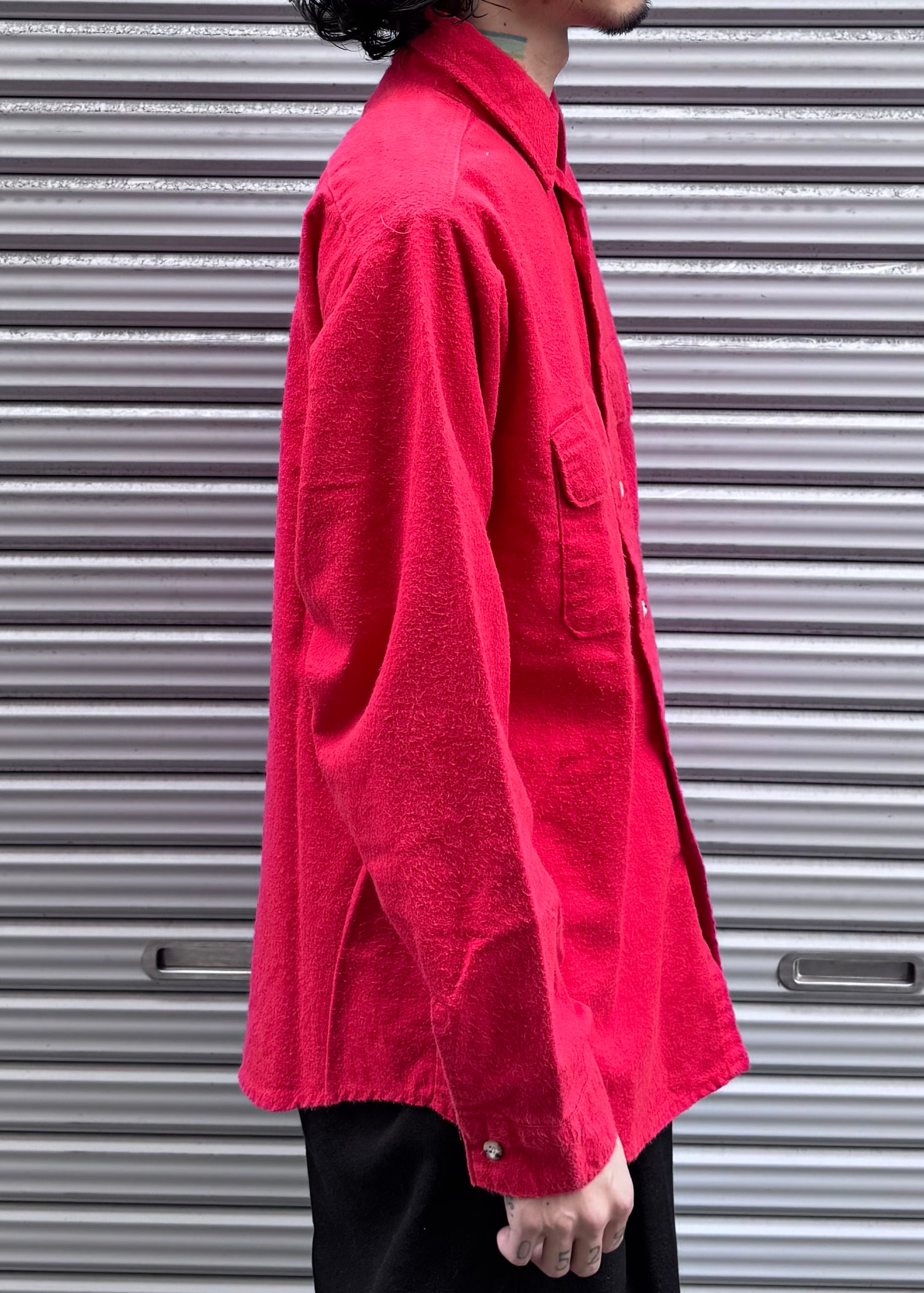 90’s「FIVE BROTHER」USA製　無地ネルシャツ