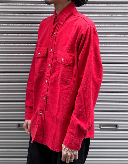 90’s「FIVE BROTHER」USA製　無地ネルシャツ