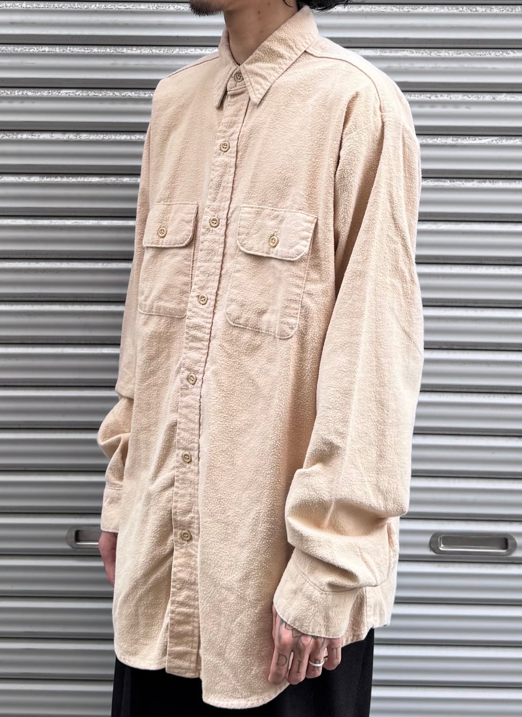 90’s「FIVE BROTHER」USA製　無地ネルシャツ