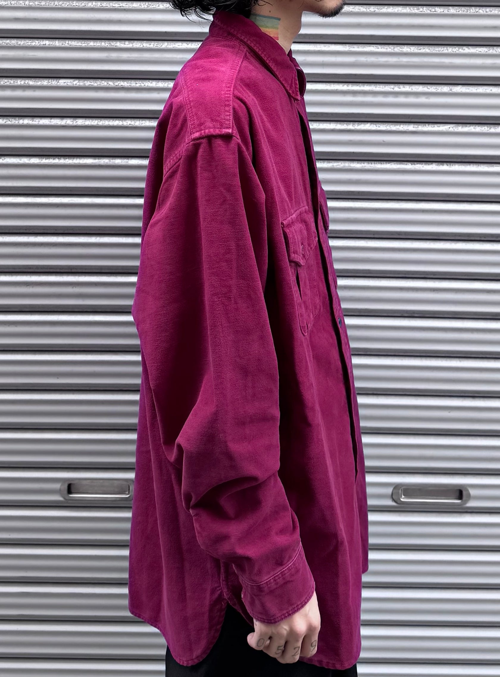 80's 「Eddie Bauer」無地ネルシャツ