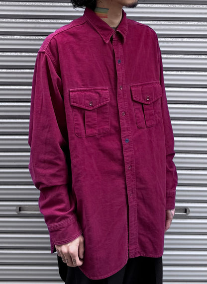 80's 「Eddie Bauer」無地ネルシャツ