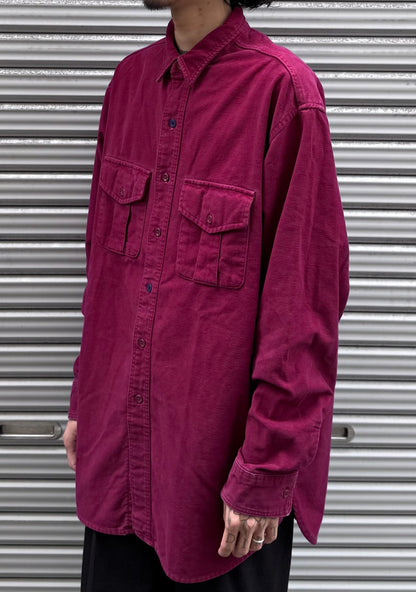 80's 「Eddie Bauer」無地ネルシャツ