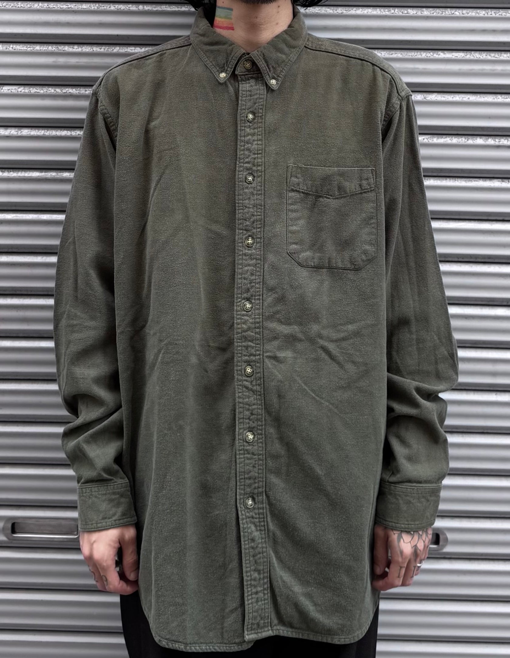 00's「L.L.Bean」無地ネルシャツ