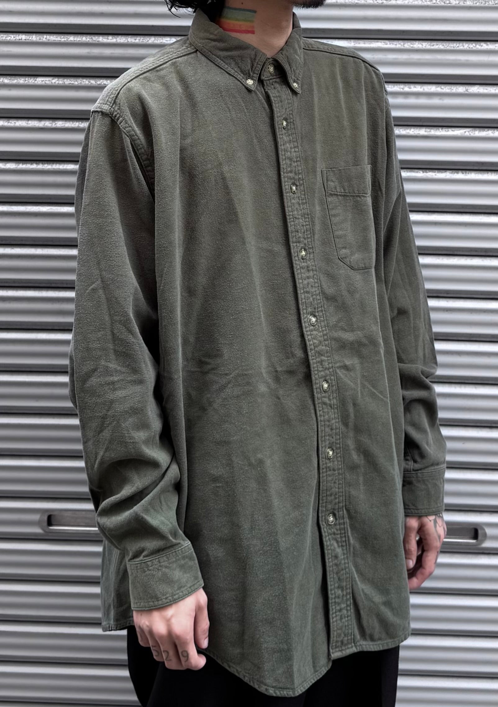 00's「L.L.Bean」無地ネルシャツ