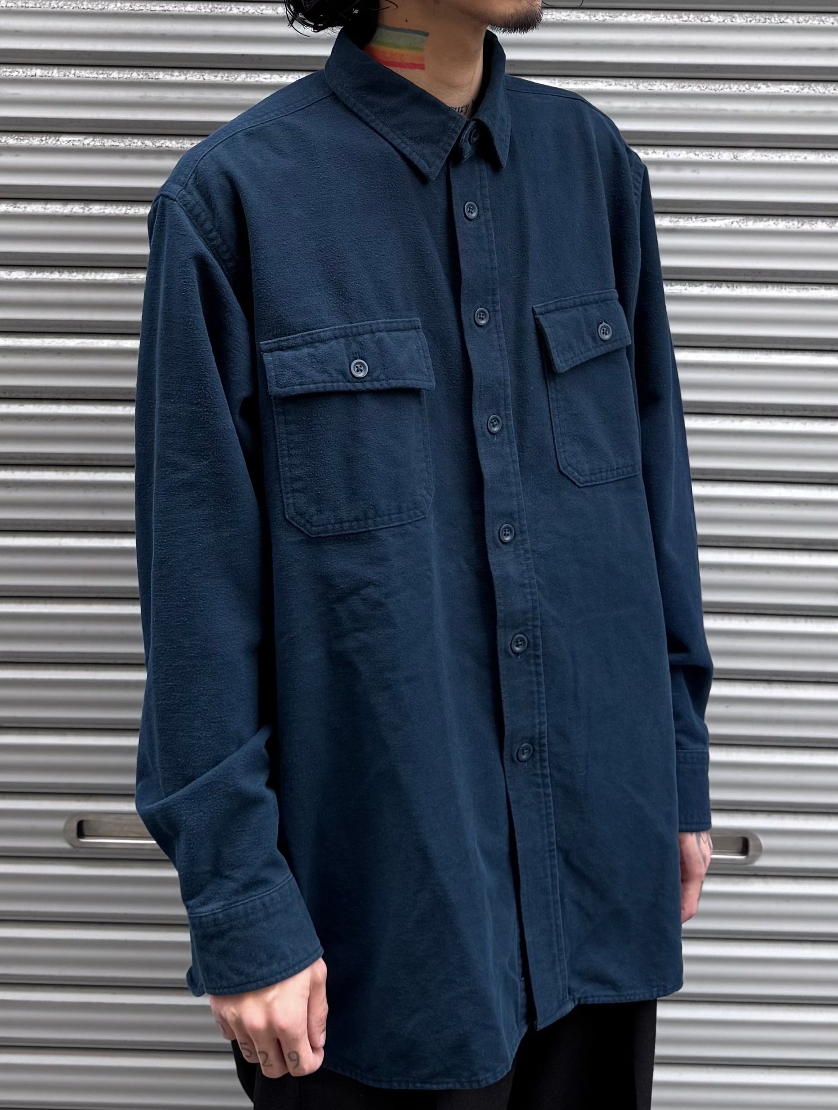 00's「L.L.Bean」無地ネルシャツ