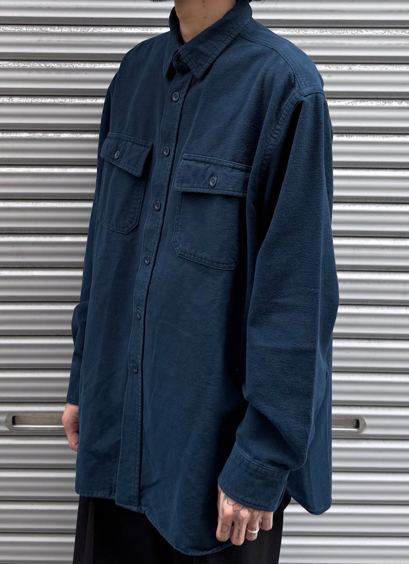 00's「L.L.Bean」無地ネルシャツ