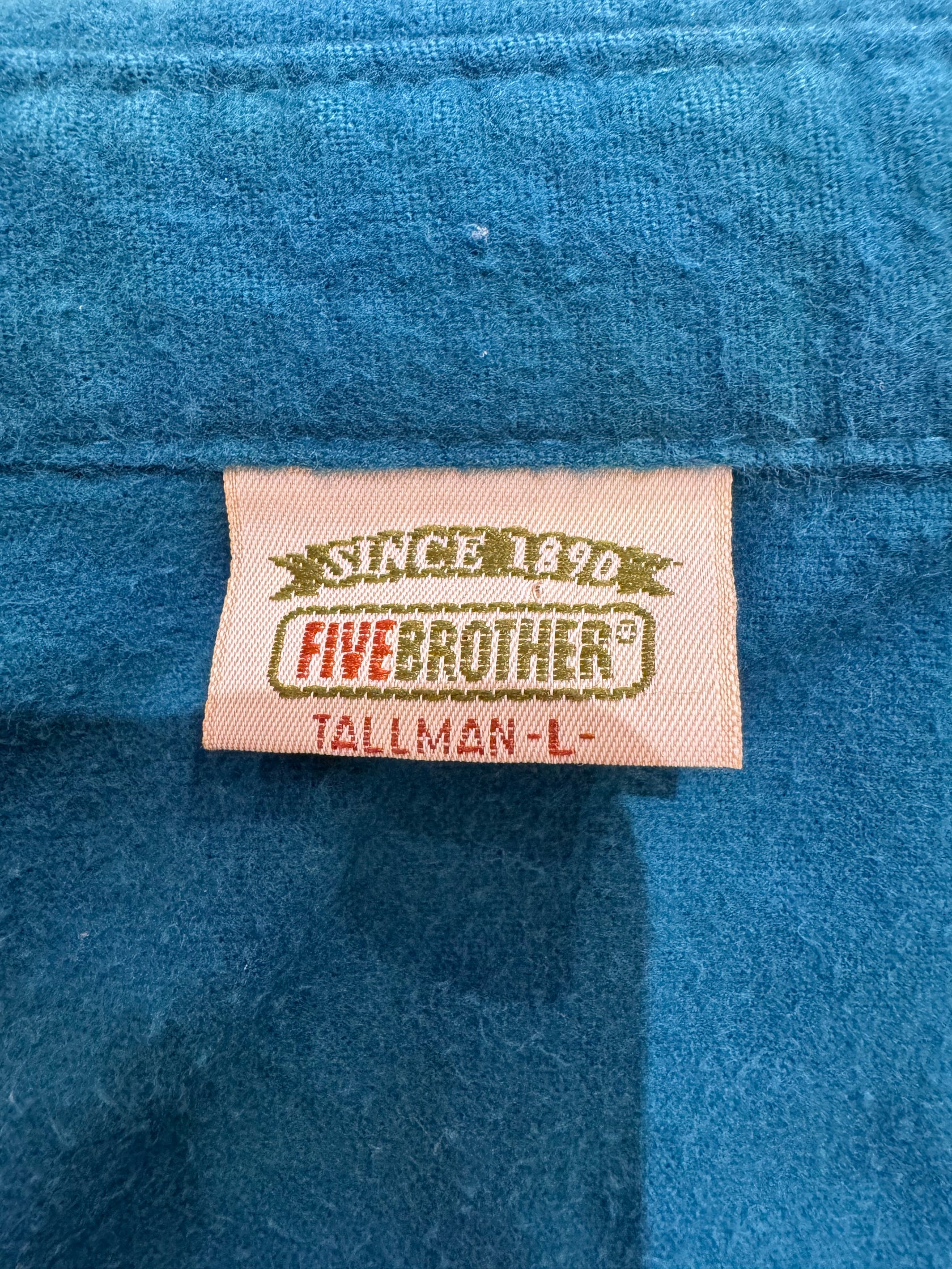 90’s「FIVE BROTHER」USA製　無地ネルシャツ