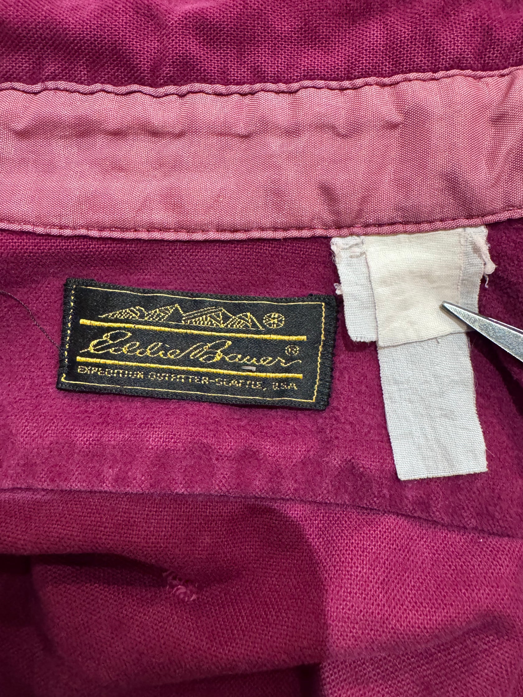 80's 「Eddie Bauer」無地ネルシャツ