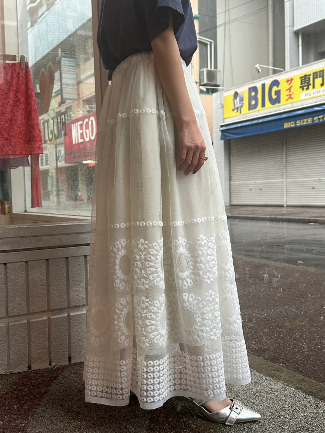 REMAKE LACE LONG SKIRT