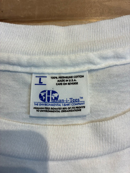90's Human-i-Tees 「THEY WERE HERE FIRST」USA製　グラフィックTシャツ