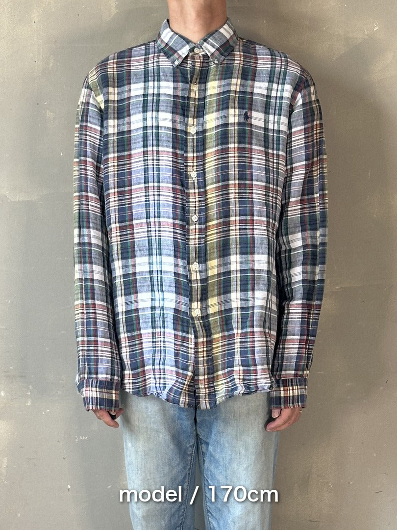 00's RALPH LAUREN「CUSTOM FIT」長袖チェックシャツ