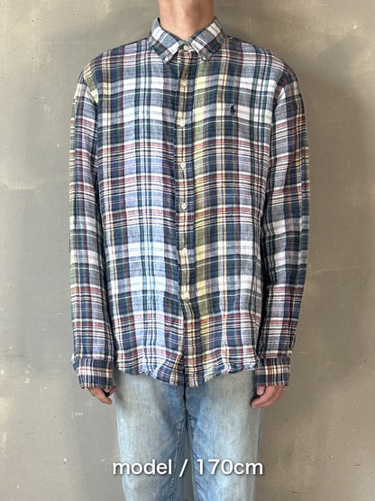 00's RALPH LAUREN「CUSTOM FIT」長袖チェックシャツ