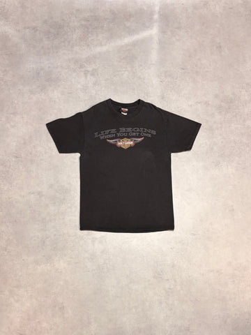 00's HARLEY-DAVIDSON「LIFE BEGINS WHEN YOU GET ONE」ハーレーTシャツ