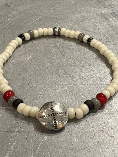 SILVER925 CONCHO & BEADS BRACELET- WHITE /  ROSETTAPRAYER②