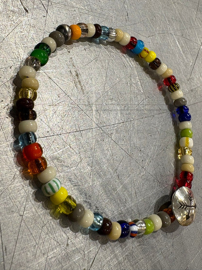 SILVER925 CONCHO & BEADS BRACELET- MULTI / ROSETTAPRAYER➀