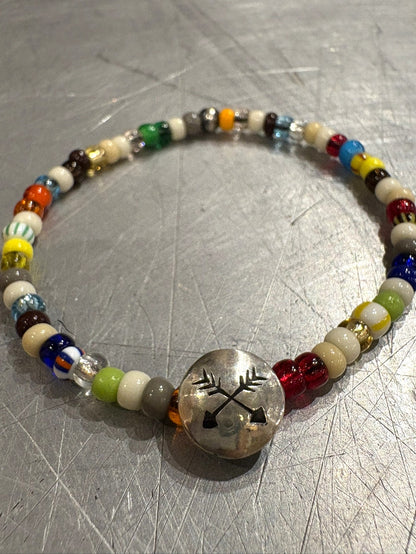 SILVER925 CONCHO & BEADS BRACELET- MULTI / ROSETTAPRAYER➀