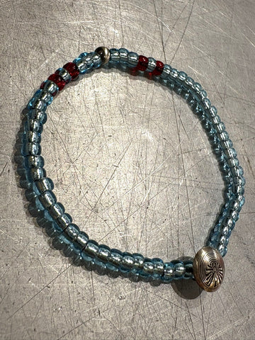 SILVER925 CONCHO & BEADS BRACELET- AQUA BLUE / ROSETTAPRAYER②