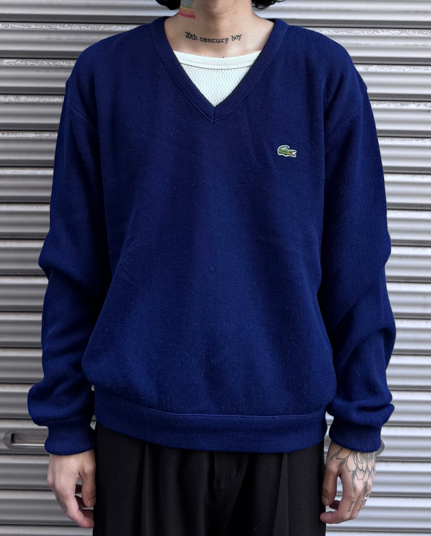 90’s「IZOD LACOSTE」USA製 Vネックニット