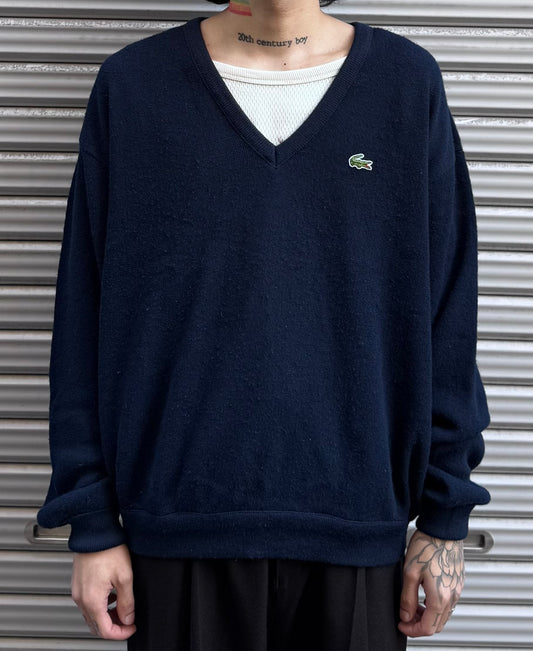 90’s「LACOSTE CLUB」USA製 Ｖネックニット