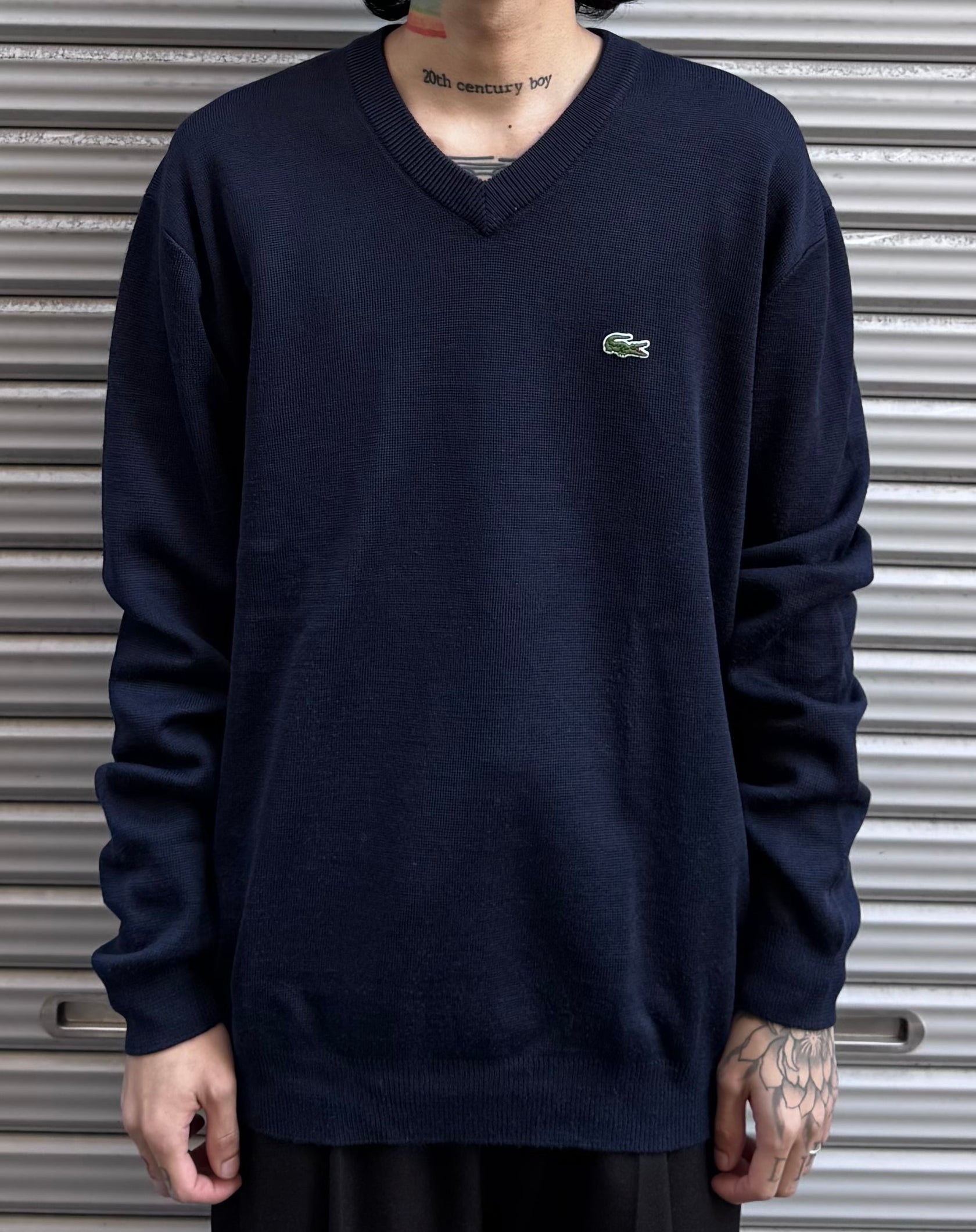 90’s「LACOSTE SPORT」Ｖネックニット