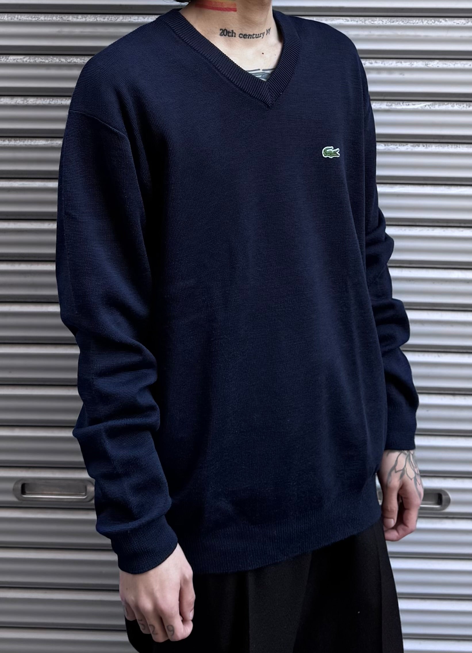 90’s「LACOSTE SPORT」Ｖネックニット
