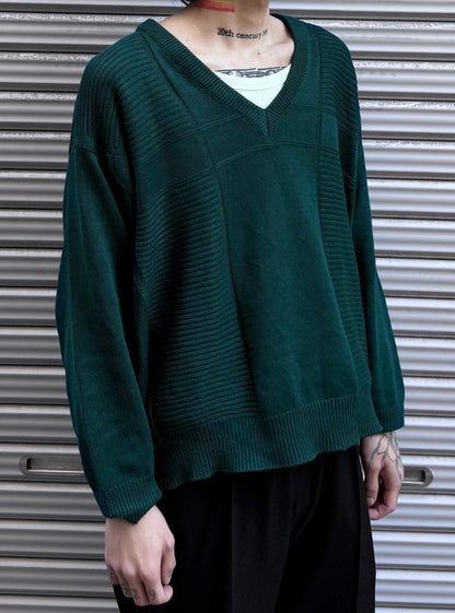 80’s「CHEMISE LACOSTE」フランス製 Ｖネックニット